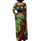 Afro Jamaica Legend Bob Day Off Shoulder Maxi Dress One Love Jamaican Reggae African Pattern