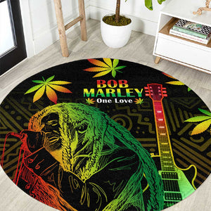 Afro Jamaica Legend Bob Day Round Carpet One Love Jamaican Reggae African Pattern