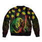 Afro Jamaica Legend Bob Day Sleeve Zip Bomber Jacket One Love Jamaican Reggae African Pattern