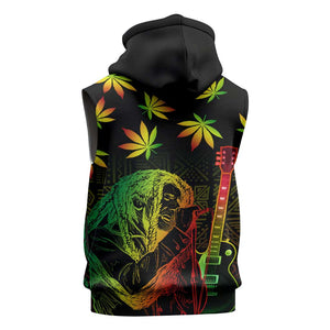 Afro Jamaica Legend Bob Day Sleeveless Hoodie One Love Jamaican Reggae African Pattern - African Pride