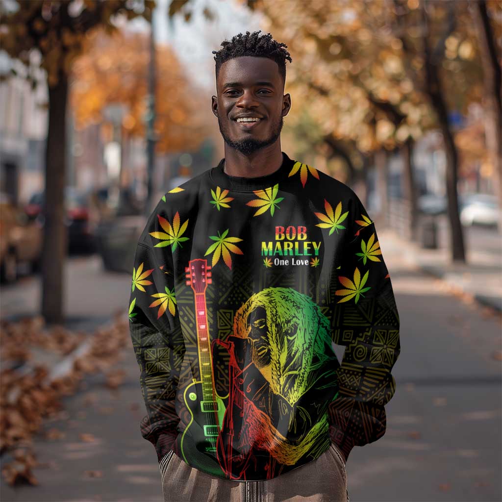 Afro Jamaica Legend Bob Day Sweatshirt One Love Jamaican Reggae African Pattern