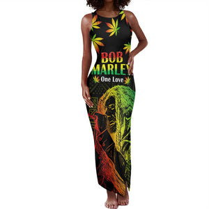 Afro Jamaica Legend Bob Day Tank Maxi Dress One Love Jamaican Reggae African Pattern