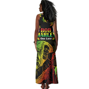 Afro Jamaica Legend Bob Day Tank Maxi Dress One Love Jamaican Reggae African Pattern