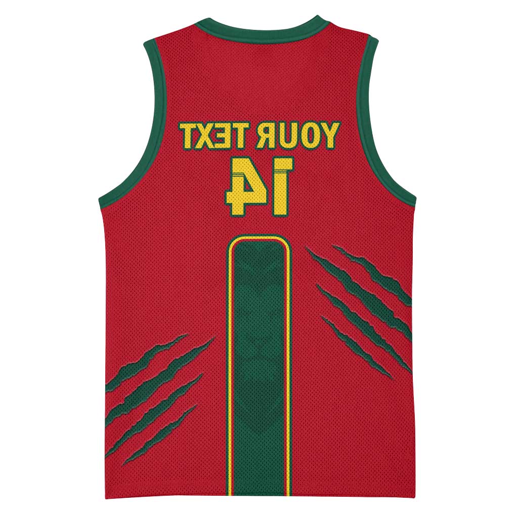 Custom Cameroon Football Basketball Jersey 2024 African Nations Go Champions Lion Style - African Pride