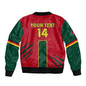 Custom Cameroon Football Bomber Jacket 2024 African Nations Go Champions Lion Style