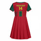 Custom Cameroon Football Kid Short Sleeve Dress 2024 African Nations Go Champions Lion Style