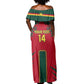 Custom Cameroon Football Off Shoulder Maxi Dress 2024 African Nations Go Champions Lion Style