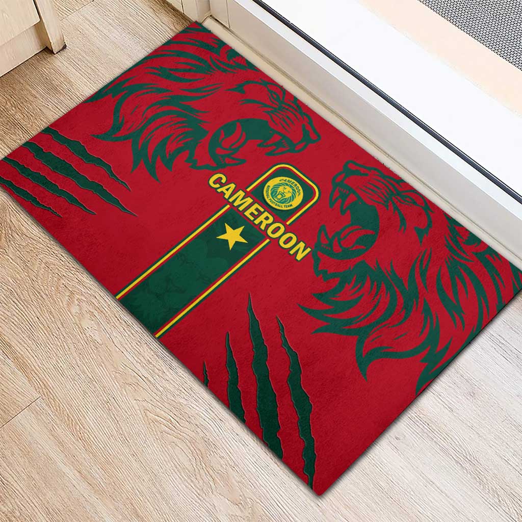 Cameroon Football Rubber Doormat 2024 African Nations Go Champions Lion Style