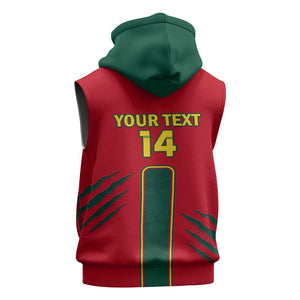 Custom Cameroon Football Sleeveless Hoodie 2024 African Nations Go Champions Lion Style - African Pride