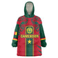 Custom Cameroon Football Wearable Blanket Hoodie 2024 African Nations Go Champions Lion Style