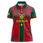 Custom Cameroon Football Women Polo Shirt 2024 African Nations Go Champions Lion Style