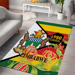 Nyika yeZimbabwe Area Rug Happy Independence Day - Flame Lily Flowers