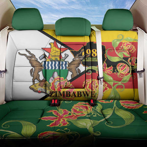 Nyika yeZimbabwe Back Car Seat Cover Happy Independence Day - Flame Lily Flowers