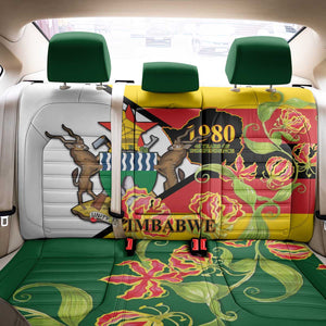 Nyika yeZimbabwe Back Car Seat Cover Happy Independence Day - Flame Lily Flowers