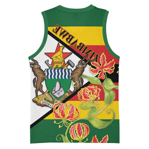 Nyika yeZimbabwe Basketball Jersey Happy Independence Day - Flame Lily Flowers - African Pride