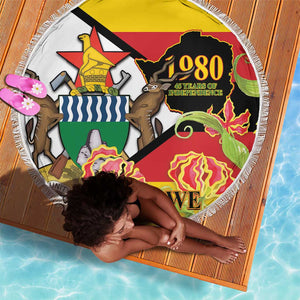 Nyika yeZimbabwe Beach Blanket Happy Independence Day - Flame Lily Flowers