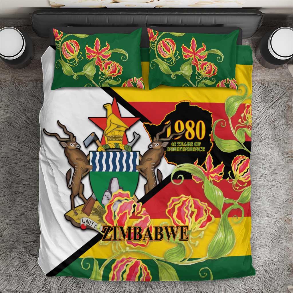 Nyika yeZimbabwe Bedding Set Happy Independence Day - Flame Lily Flowers