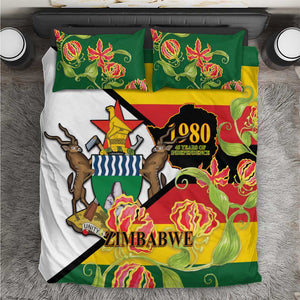 Nyika yeZimbabwe Bedding Set Happy Independence Day - Flame Lily Flowers