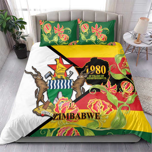 Nyika yeZimbabwe Bedding Set Happy Independence Day - Flame Lily Flowers