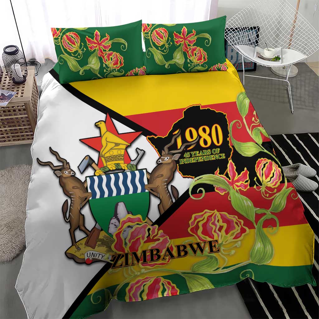 Nyika yeZimbabwe Bedding Set Happy Independence Day - Flame Lily Flowers