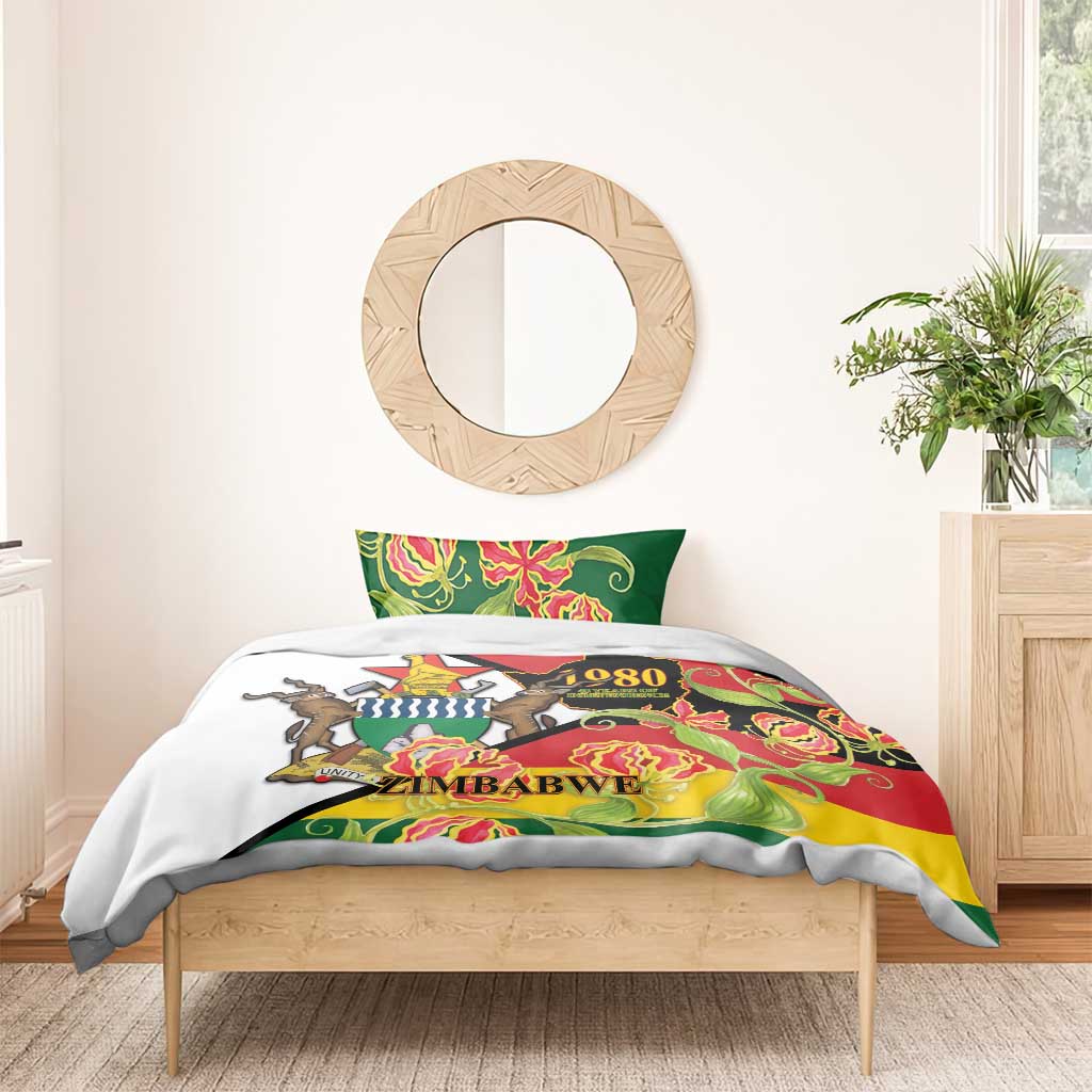 Nyika yeZimbabwe Bedding Set Happy Independence Day - Flame Lily Flowers