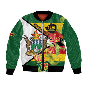 Nyika yeZimbabwe Bomber Jacket Happy Independence Day - Flame Lily Flowers