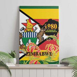 Nyika yeZimbabwe Canvas Wall Art Happy Independence Day - Flame Lily Flowers