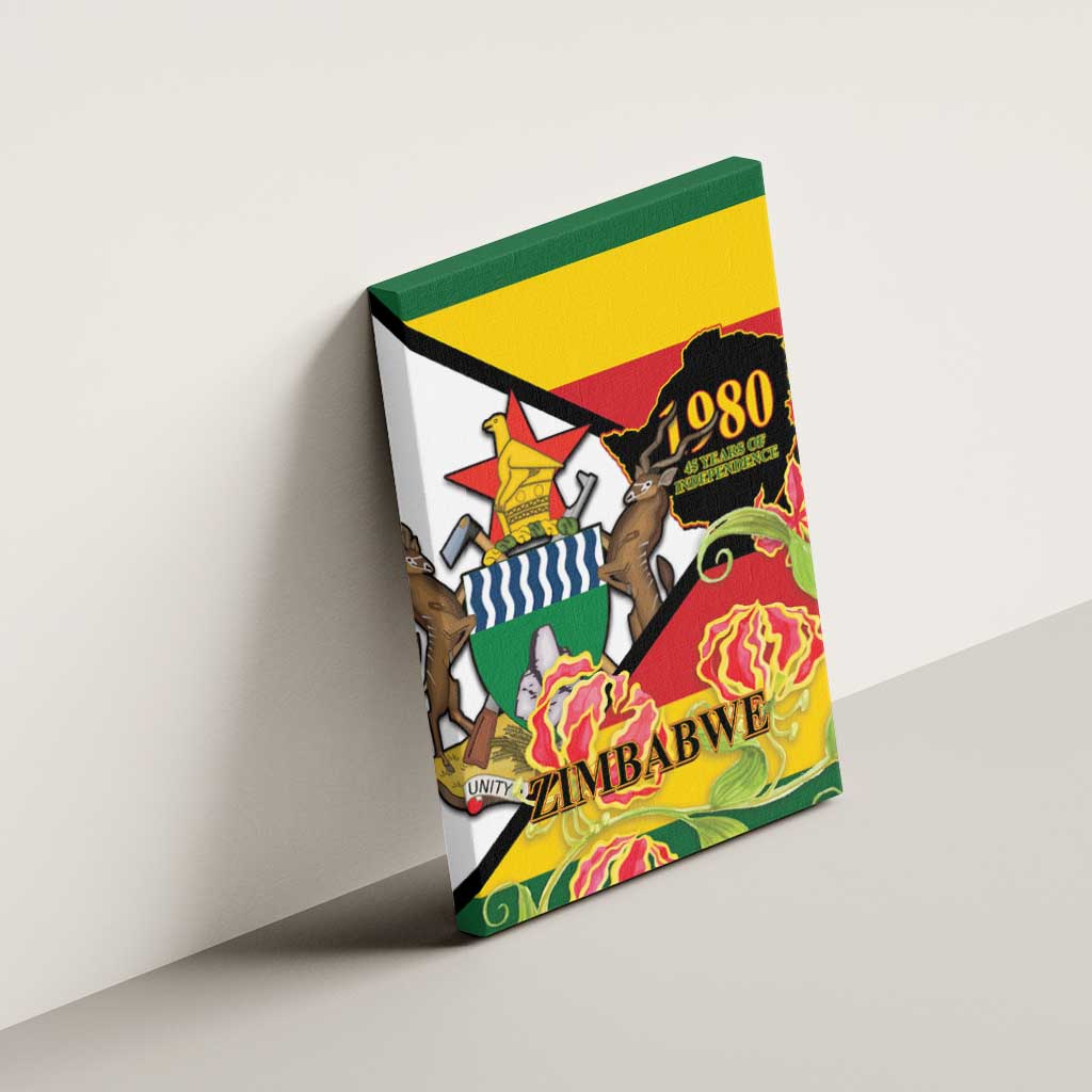 Nyika yeZimbabwe Canvas Wall Art Happy Independence Day - Flame Lily Flowers