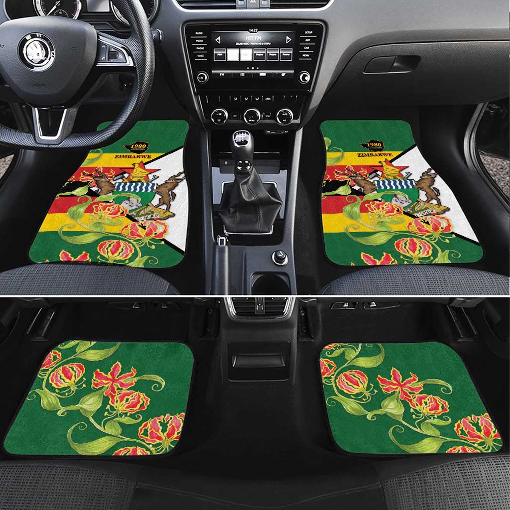 Nyika yeZimbabwe Car Mats Happy Independence Day - Flame Lily Flowers