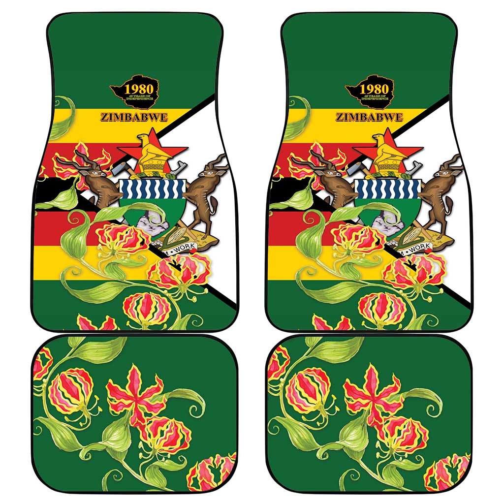 Nyika yeZimbabwe Car Mats Happy Independence Day - Flame Lily Flowers