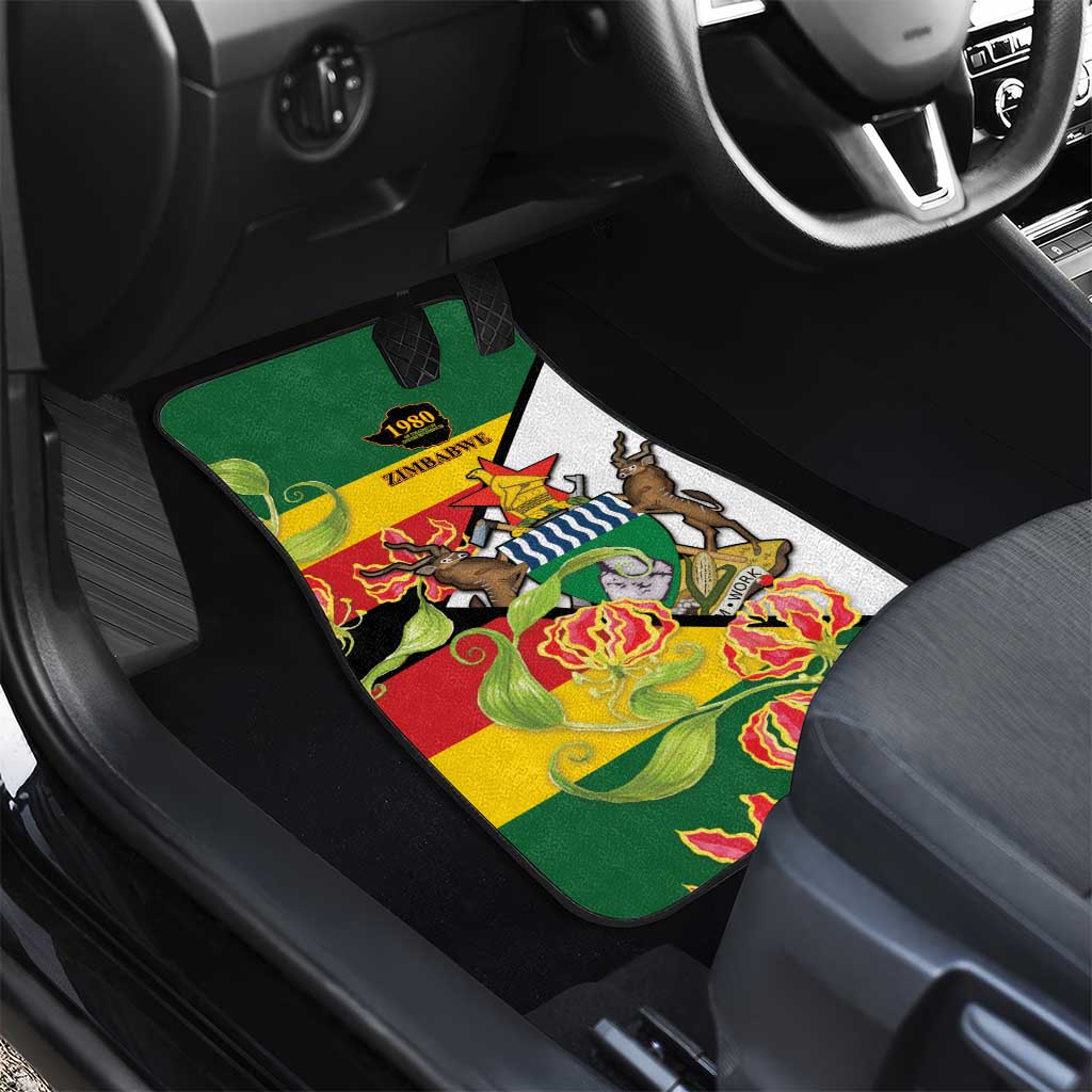 Nyika yeZimbabwe Car Mats Happy Independence Day - Flame Lily Flowers