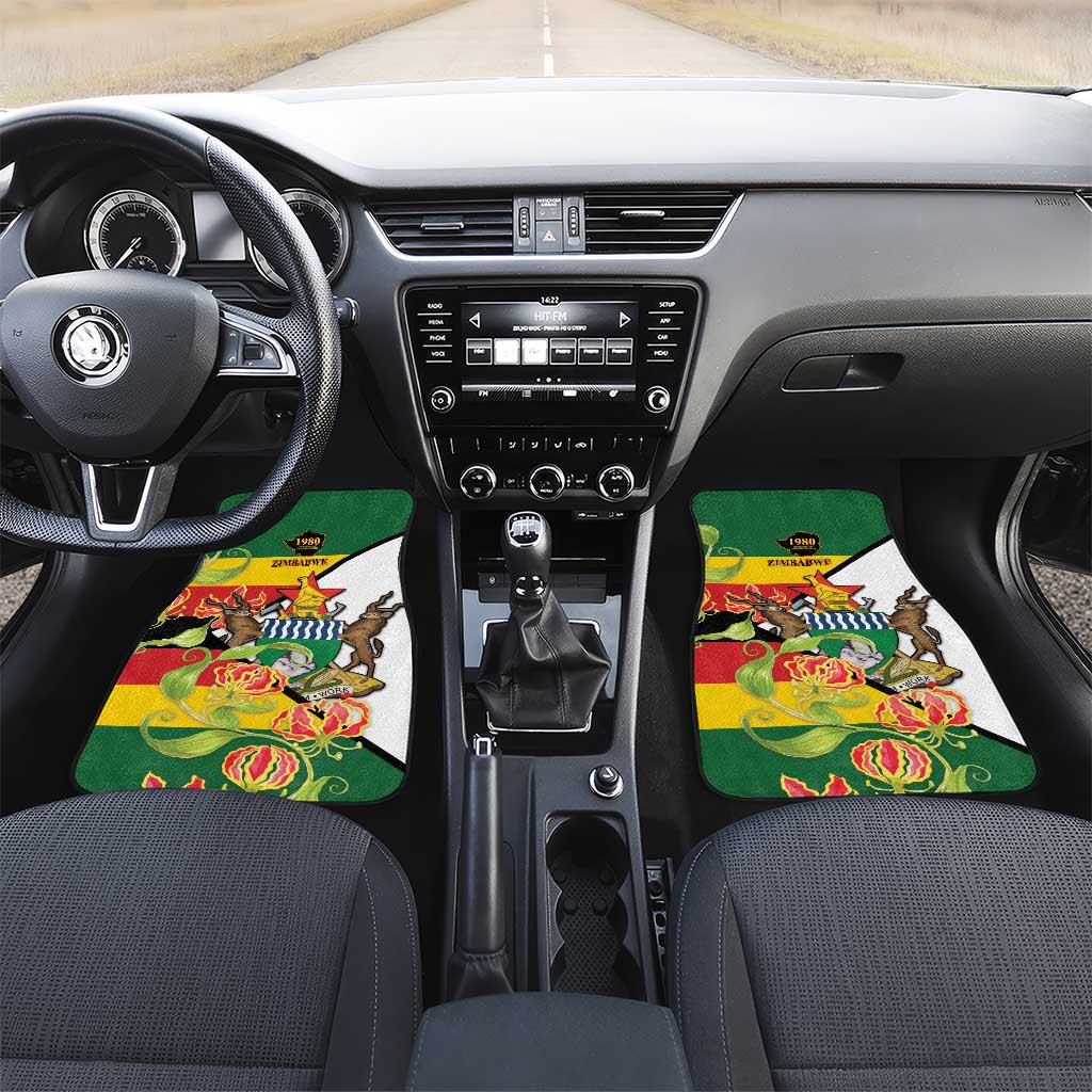 Nyika yeZimbabwe Car Mats Happy Independence Day - Flame Lily Flowers