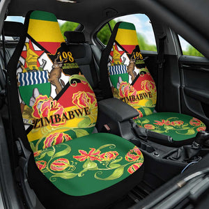 Nyika yeZimbabwe Car Seat Cover Happy Independence Day - Flame Lily Flowers