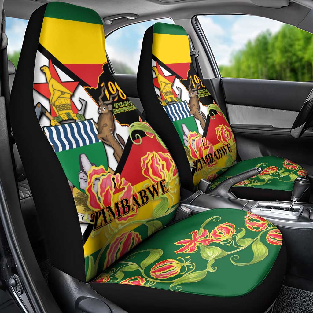 Nyika yeZimbabwe Car Seat Cover Happy Independence Day - Flame Lily Flowers