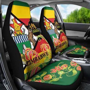 Nyika yeZimbabwe Car Seat Cover Happy Independence Day - Flame Lily Flowers