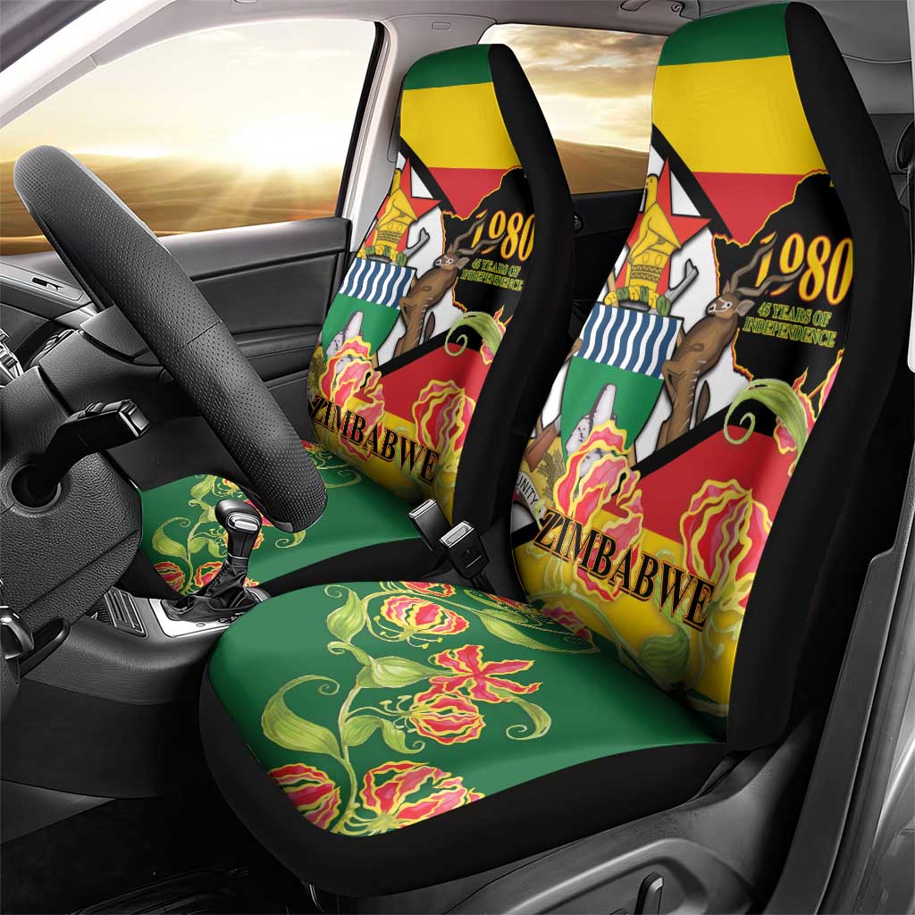 Nyika yeZimbabwe Car Seat Cover Happy Independence Day - Flame Lily Flowers