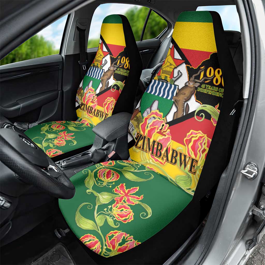 Nyika yeZimbabwe Car Seat Cover Happy Independence Day - Flame Lily Flowers
