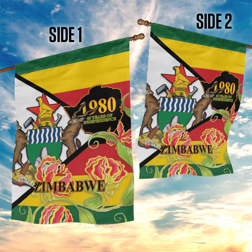 Nyika yeZimbabwe Garden Flag Happy Independence Day - Flame Lily Flowers
