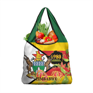Nyika yeZimbabwe Grocery Bag Happy Independence Day - Flame Lily Flowers