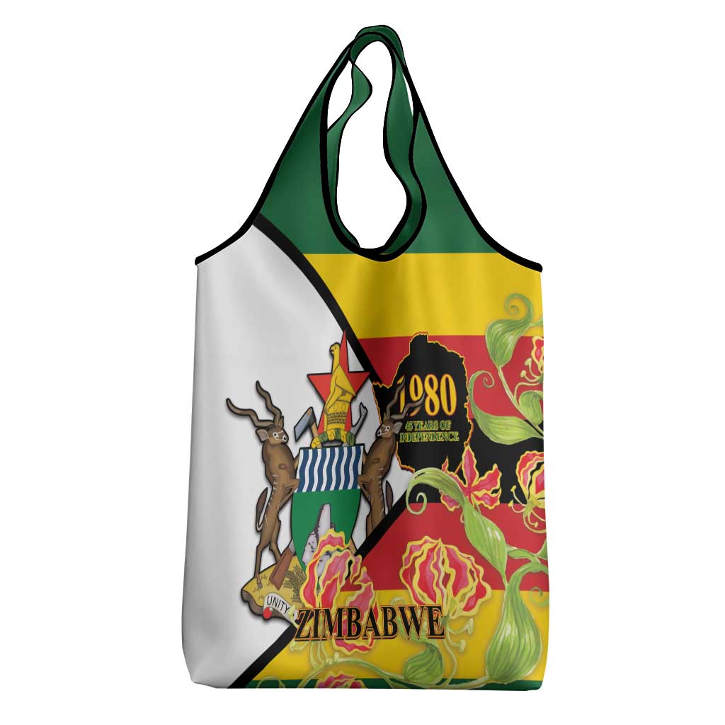 Nyika yeZimbabwe Grocery Bag Happy Independence Day - Flame Lily Flowers