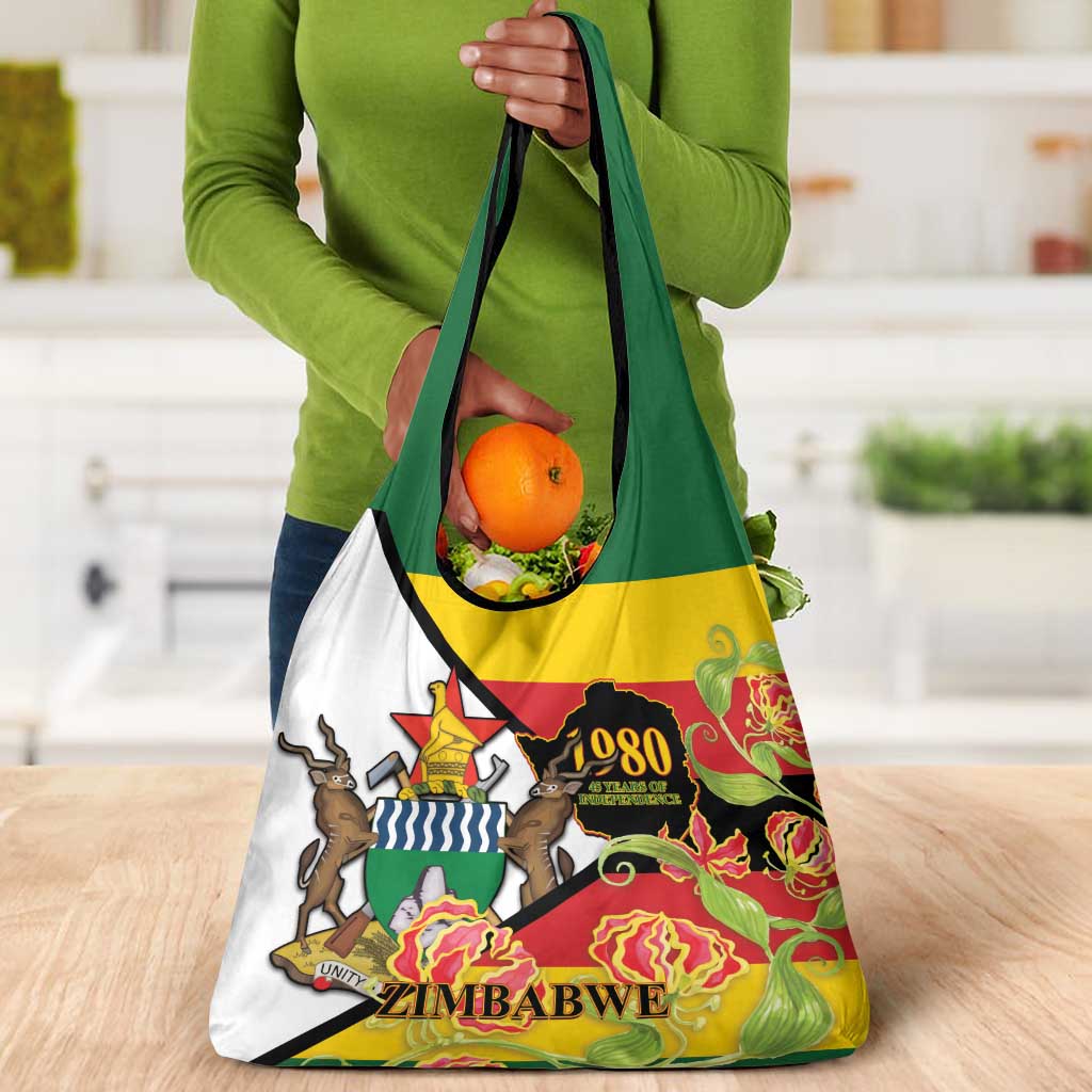 Nyika yeZimbabwe Grocery Bag Happy Independence Day - Flame Lily Flowers