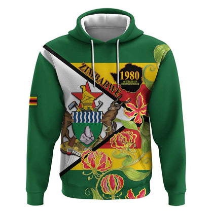 Nyika yeZimbabwe Hoodie Happy Independence Day - Flame Lily Flowers