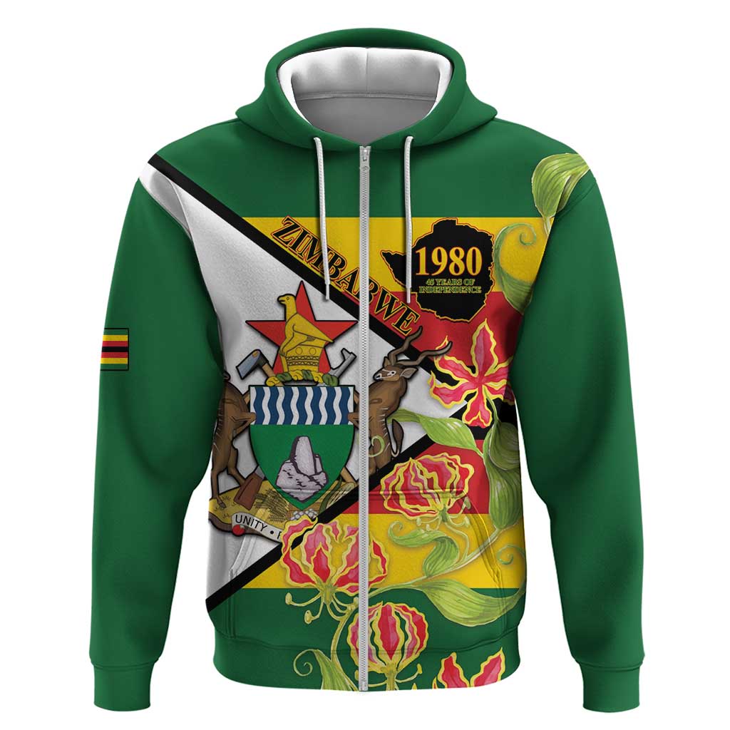 Nyika yeZimbabwe Hoodie Happy Independence Day - Flame Lily Flowers