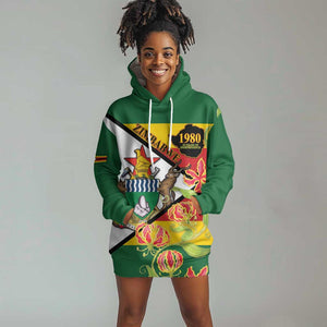 Nyika yeZimbabwe Hoodie Dress Happy Independence Day - Flame Lily Flowers