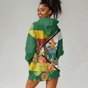 Nyika yeZimbabwe Hoodie Dress Happy Independence Day - Flame Lily Flowers