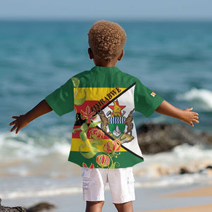 Nyika yeZimbabwe Kid Hawaiian Shirt Happy Independence Day - Flame Lily Flowers