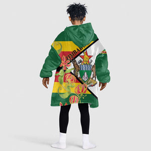 Nyika yeZimbabwe Kid Wearable Blanket Hoodie Happy Independence Day - Flame Lily Flowers