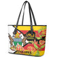Nyika yeZimbabwe Leather Tote Bag Happy Independence Day - Flame Lily Flowers