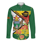 Nyika yeZimbabwe Long Sleeve Button Shirt Happy Independence Day - Flame Lily Flowers