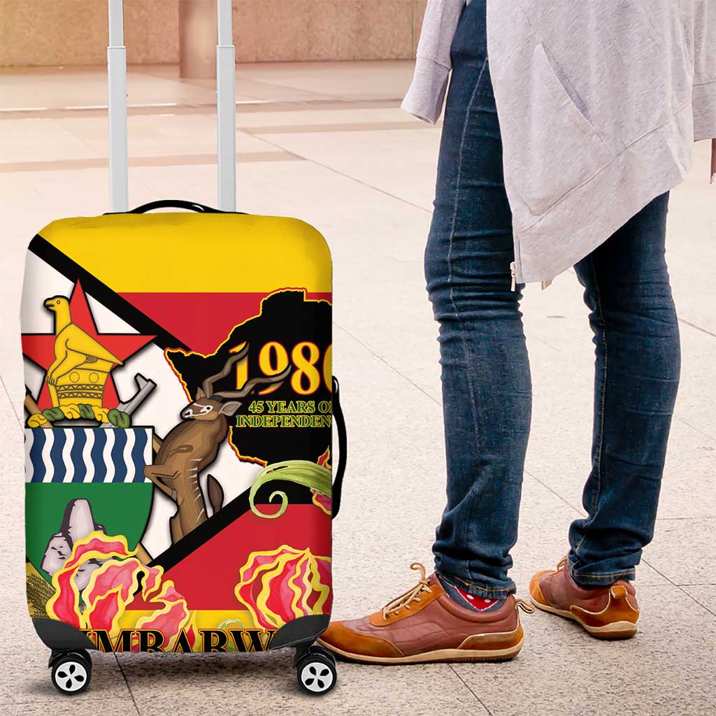 Nyika yeZimbabwe Luggage Cover Happy Independence Day - Flame Lily Flowers